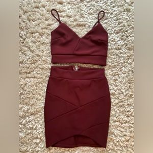 Burgundy two-piece set